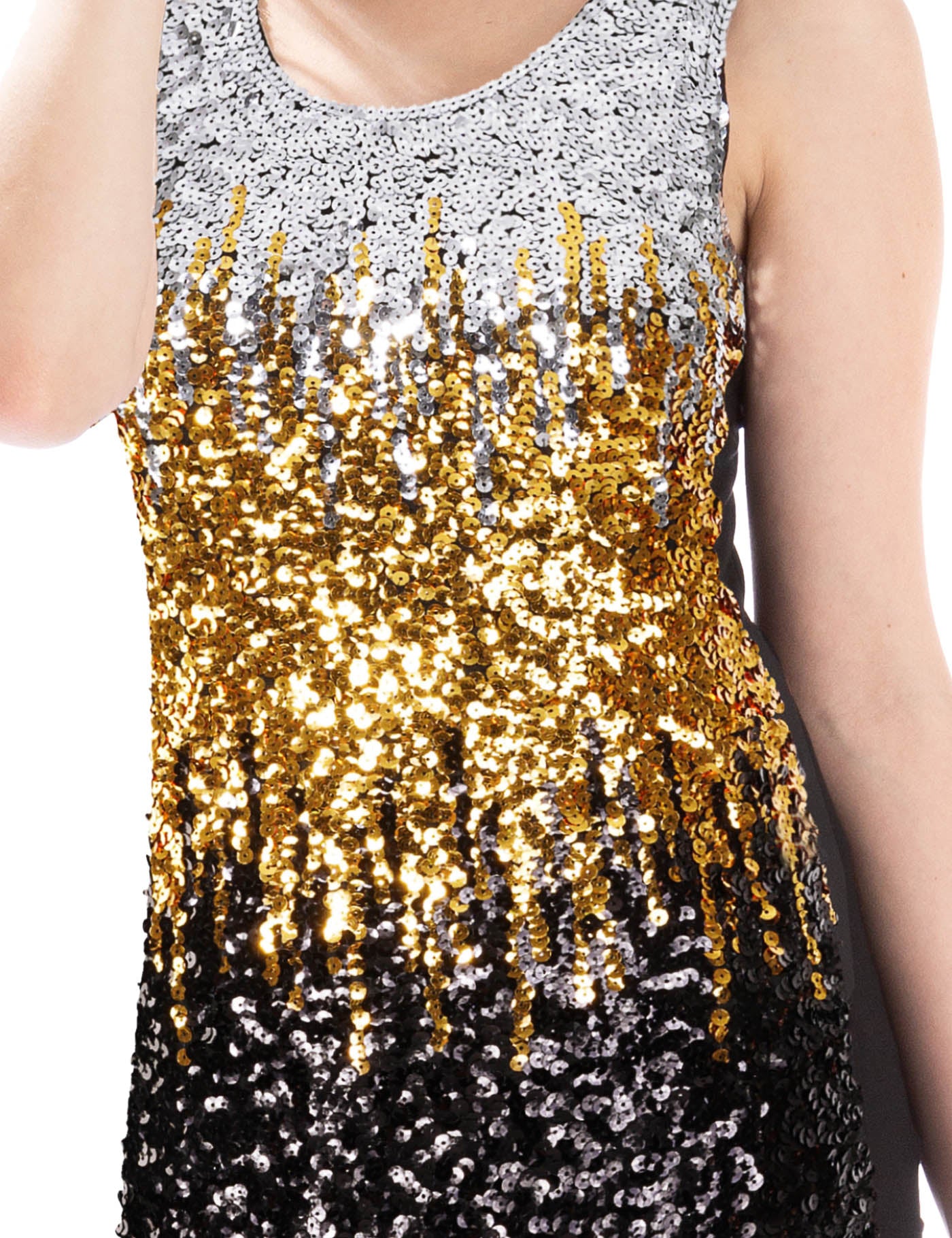 MANER Women's Sequin Tops Glitter Party Strappy Tank Top Sparkle Cami  (X-Small, Black) at  Women's Clothing store
